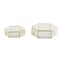 Clear & Gold Glass & Metal Hexagon Jewelry Box with Chain Accent Set